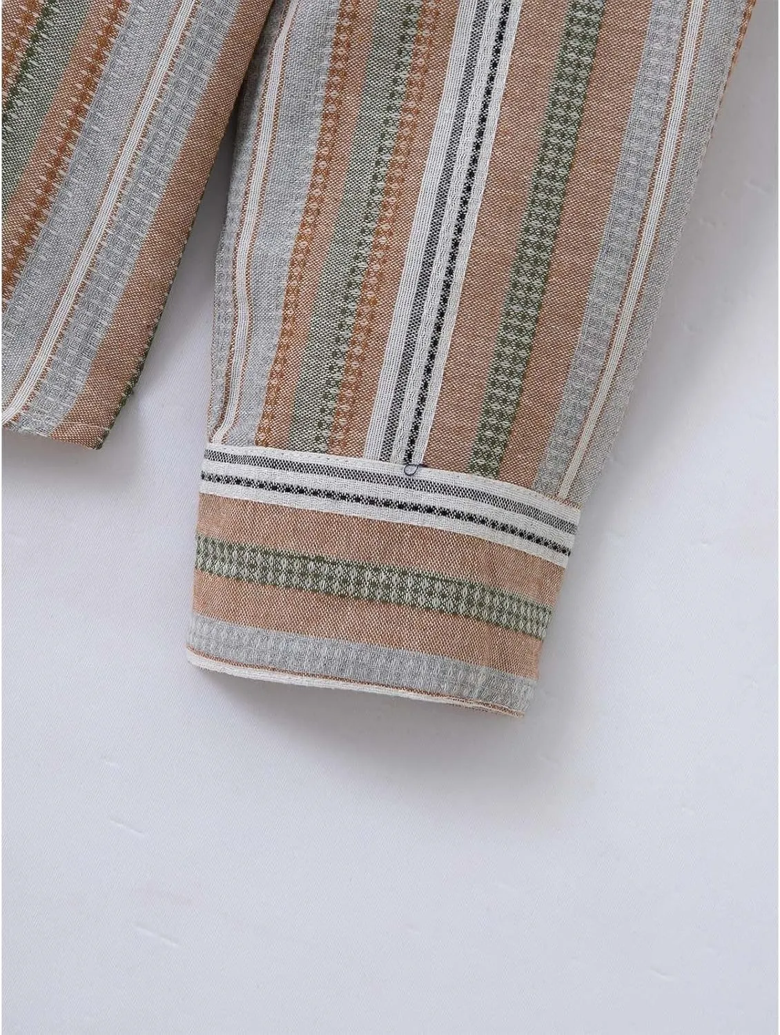 Mens Linen Shirts Button Down Striped Shirts Casual Long Sleeve Linen Shirts for Men Collared Fashion Business Shirt