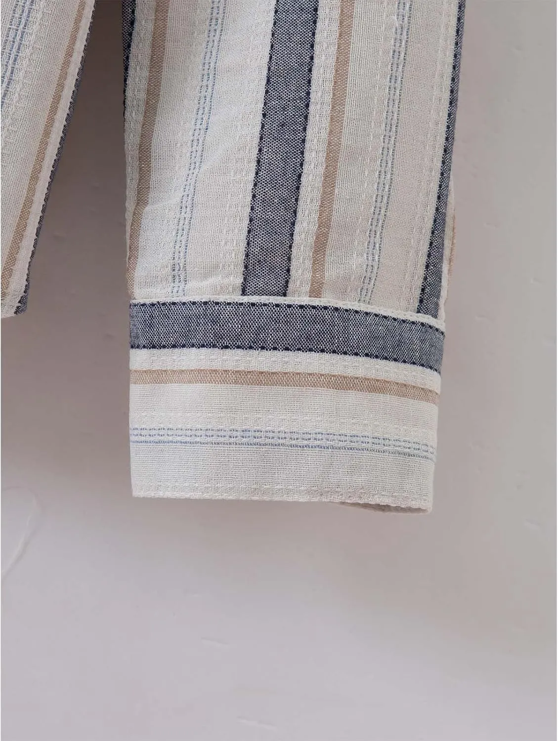 Mens Linen Shirts Button Down Striped Shirts Casual Long Sleeve Linen Shirts for Men Collared Fashion Business Shirt