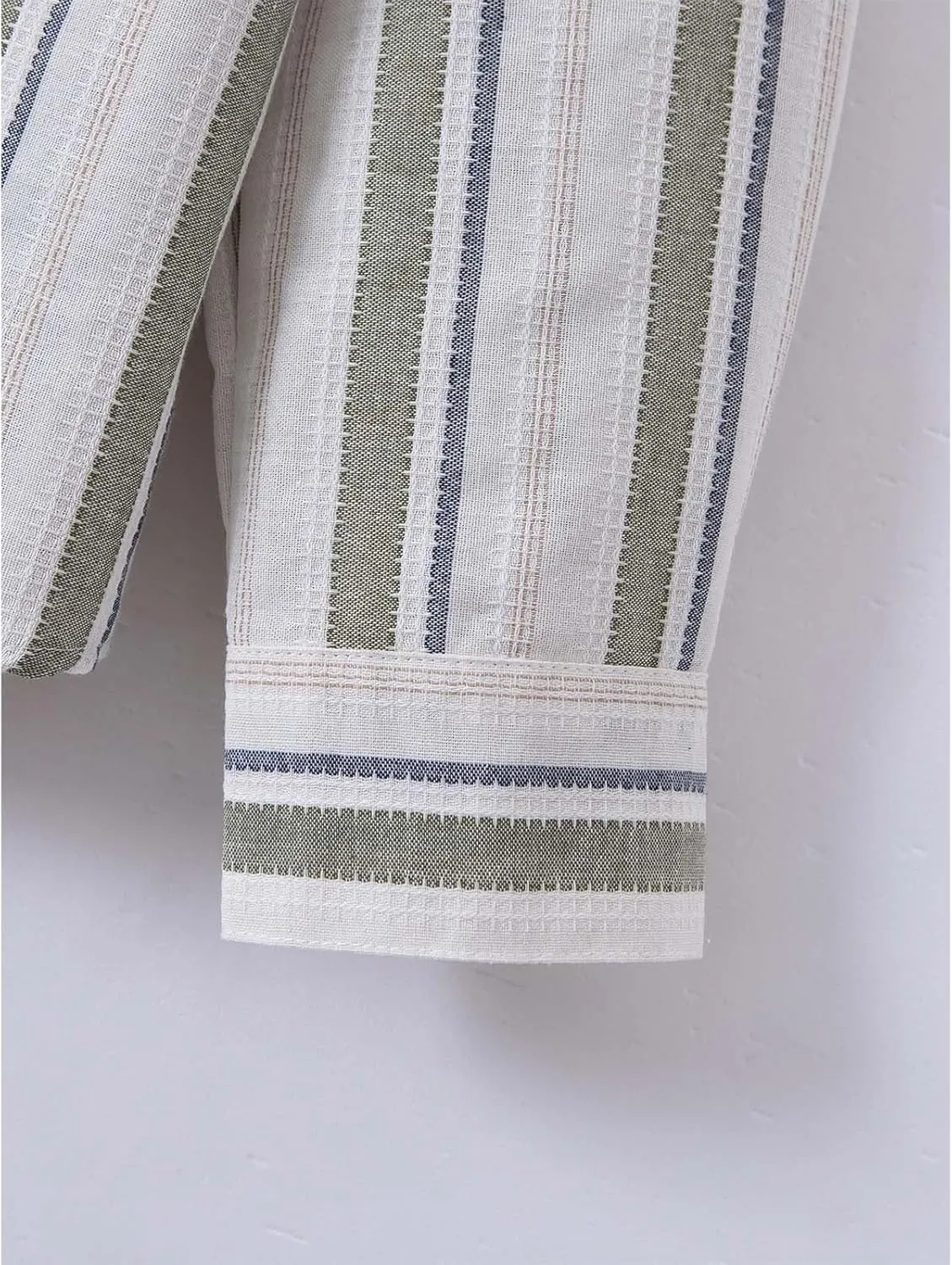 Mens Linen Shirts Button Down Striped Shirts Casual Long Sleeve Linen Shirts for Men Collared Fashion Business Shirt