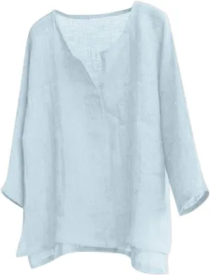 Mens Linen Shirts Long Sleeve Summer Beach Shirts Lightweight Comfy Casual Holiday Shirt Loose Fit Yoga Shirts Trendy