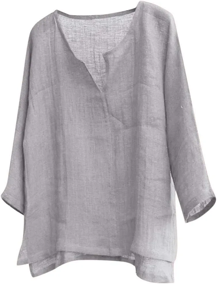 Mens Linen Shirts Long Sleeve Summer Beach Shirts Lightweight Comfy Casual Holiday Shirt Loose Fit Yoga Shirts Trendy