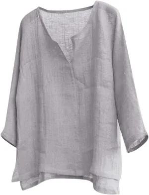 Mens Linen Shirts Long Sleeve Summer Beach Shirts Lightweight Comfy Casual Holiday Shirt Loose Fit Yoga Shirts Trendy