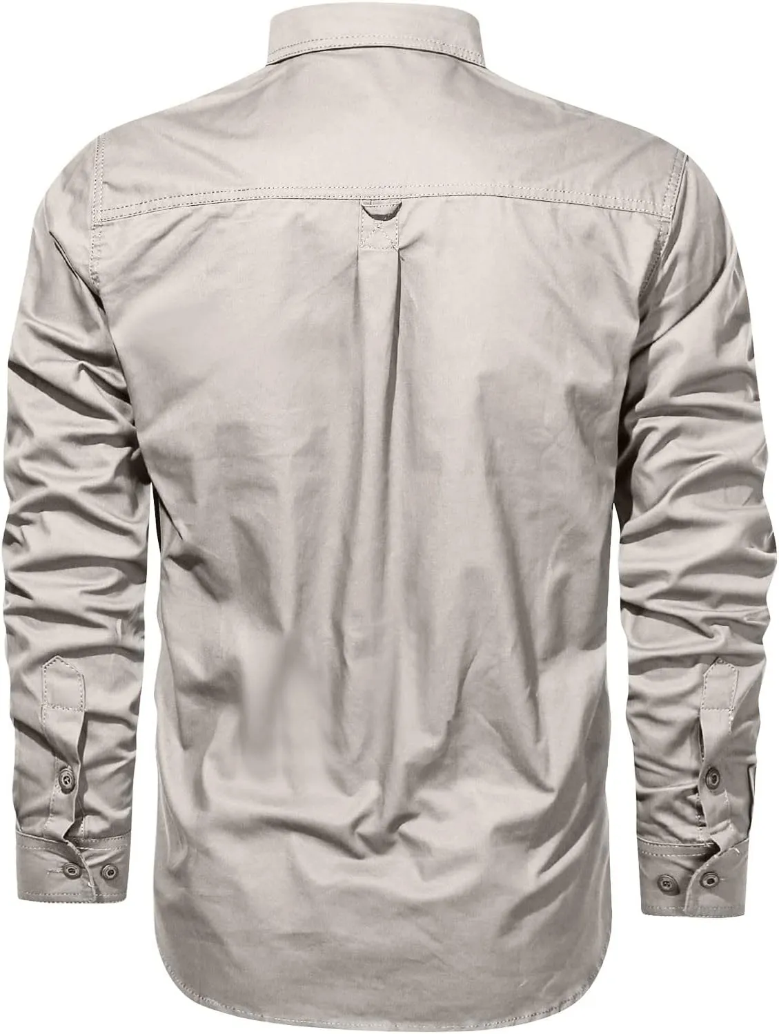 Men's Long Sleeve Work Shirts Ripstop Military Tactical Shirts Outdoor Breathable Button Down Hiking Shirt Tops