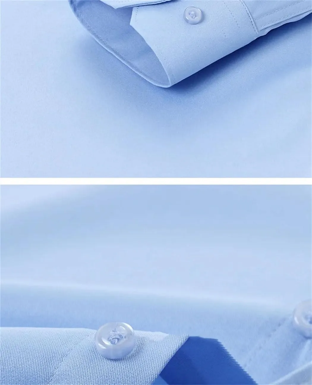 Men's Long Sleeve Wrinkle-Resistant Business Shirt Casual Button Down Blouse Solid Color Dress Shirt