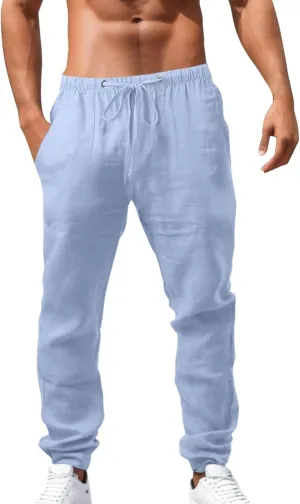 Men's Pants Casual Breathable Joggers Workout Running Gym Sweatpant Drawstring Waist Cargo Work Pant