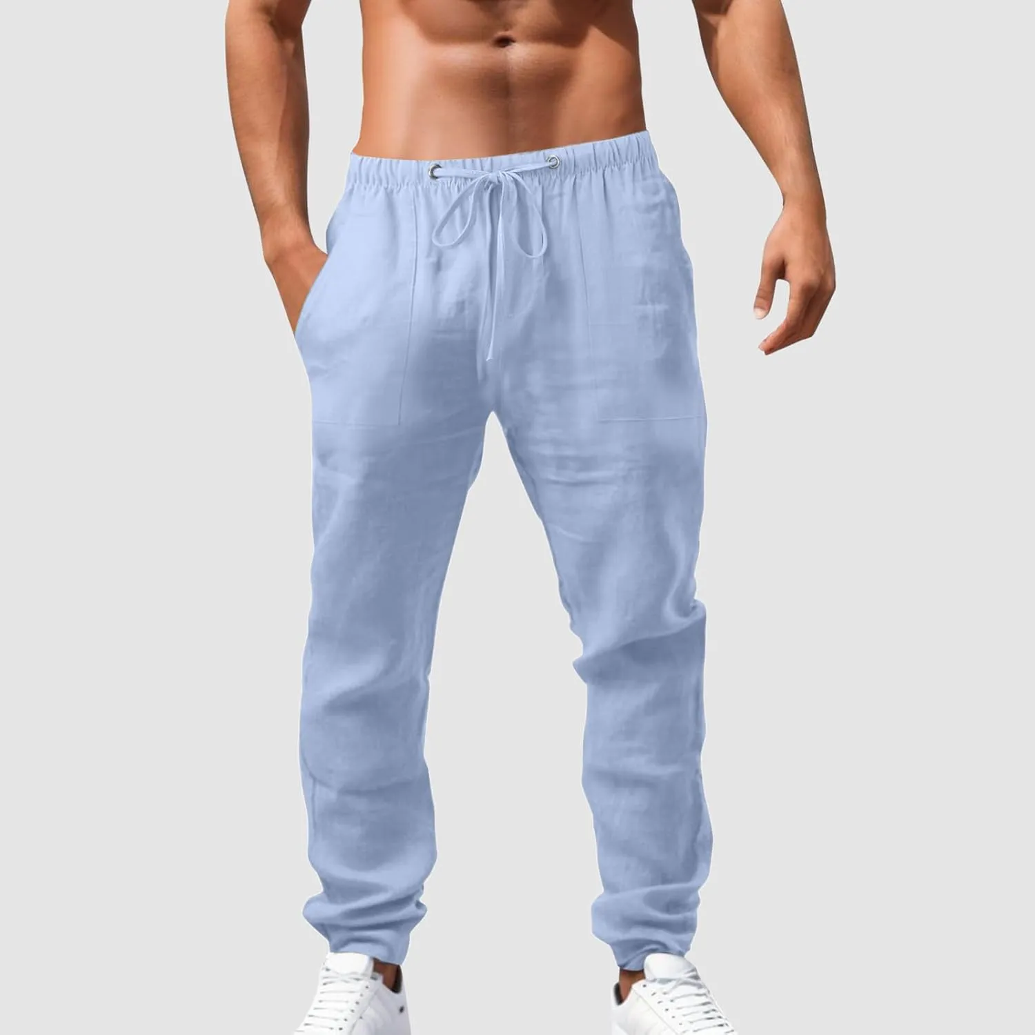 Men's Pants Casual Breathable Joggers Workout Running Gym Sweatpant Drawstring Waist Cargo Work Pant