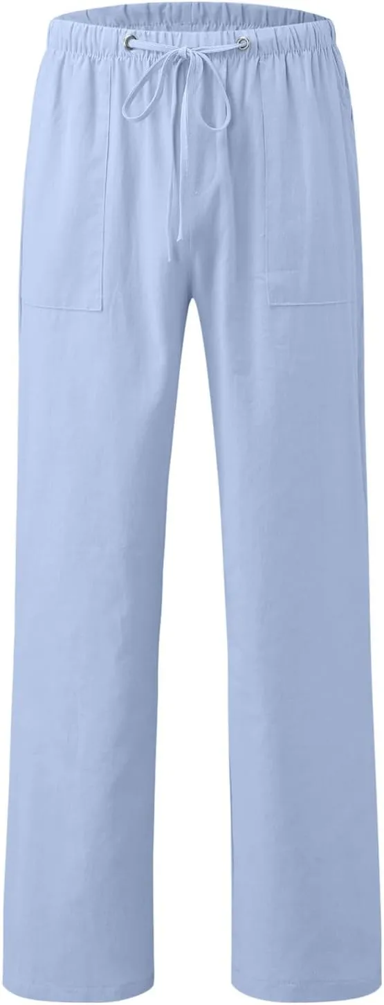 Men's Pants Casual Breathable Joggers Workout Running Gym Sweatpant Drawstring Waist Cargo Work Pant