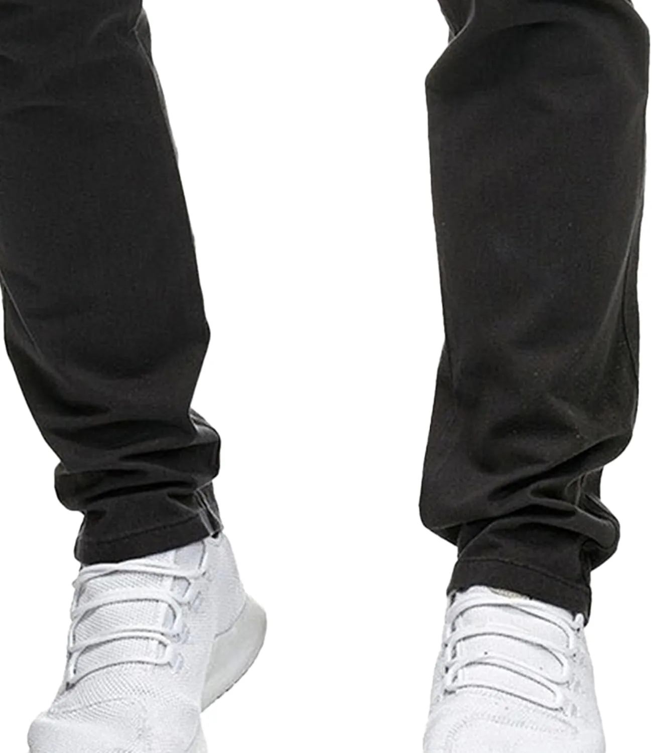 Men's Slim Fit Chino Pants Skinny Slacks Tapered Trousers Solid Color Wrinkle-Resistant Flat-Front Pant