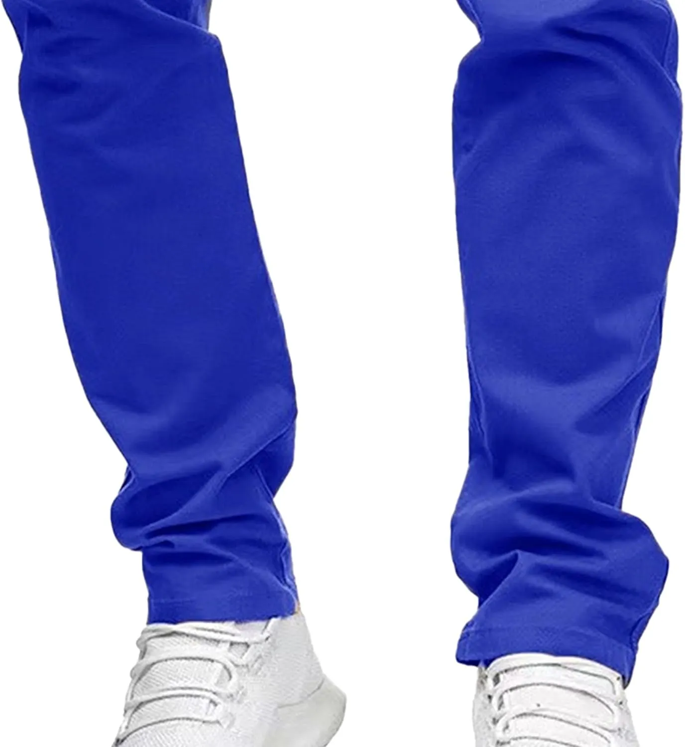 Men's Slim Fit Chino Pants Skinny Slacks Tapered Trousers Solid Color Wrinkle-Resistant Flat-Front Pant