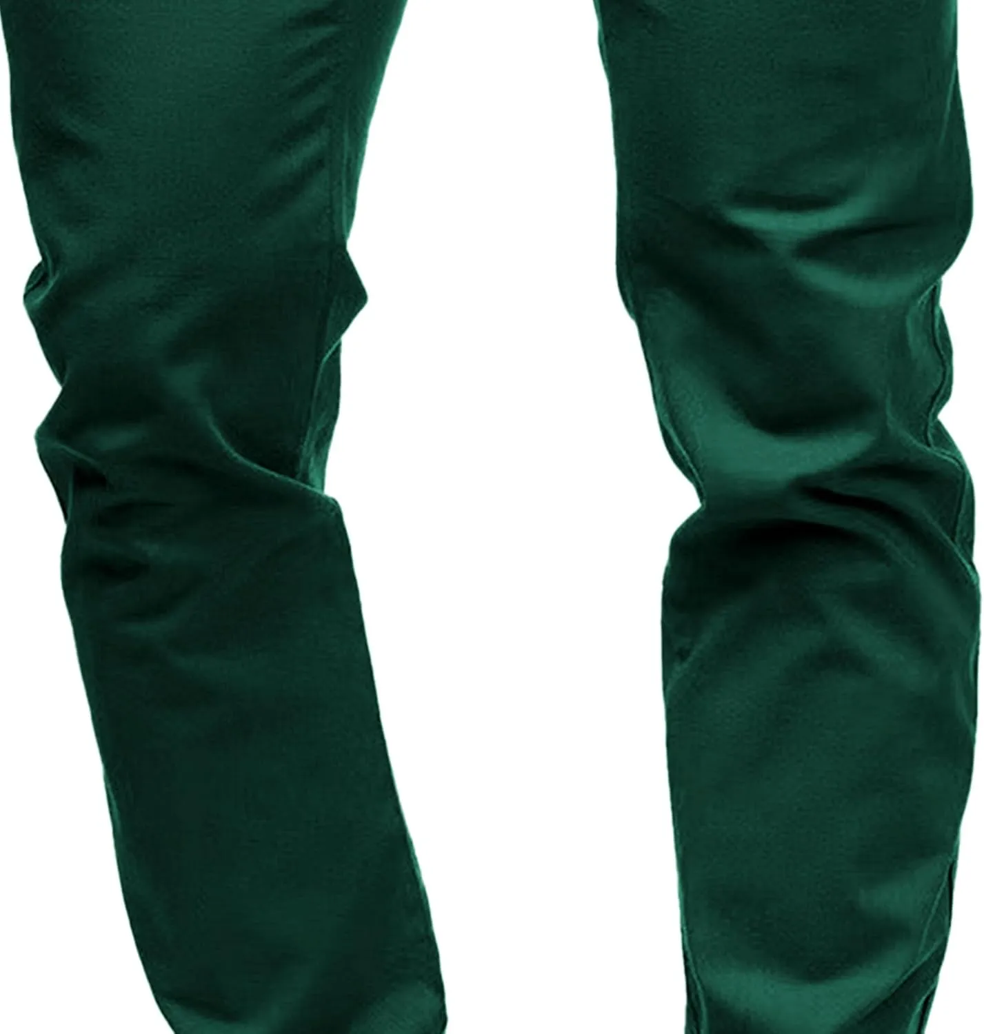 Men's Slim Fit Chino Pants Skinny Slacks Tapered Trousers Solid Color Wrinkle-Resistant Flat-Front Pant