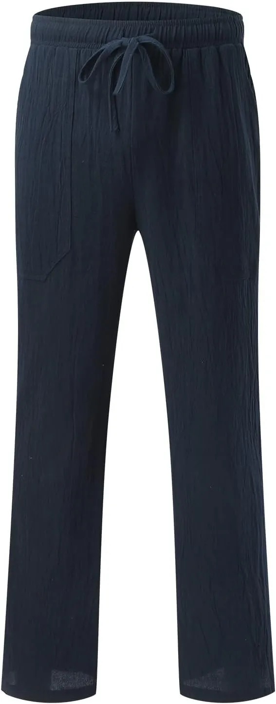 Mens Sweatpants with Pockets Big and Tall Joggers Fashion Men's Sport Color Bandage Casual Loose Sweatpants Drawstring