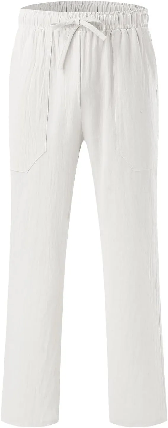 Mens Sweatpants with Pockets Big and Tall Joggers Fashion Men's Sport Color Bandage Casual Loose Sweatpants Drawstring