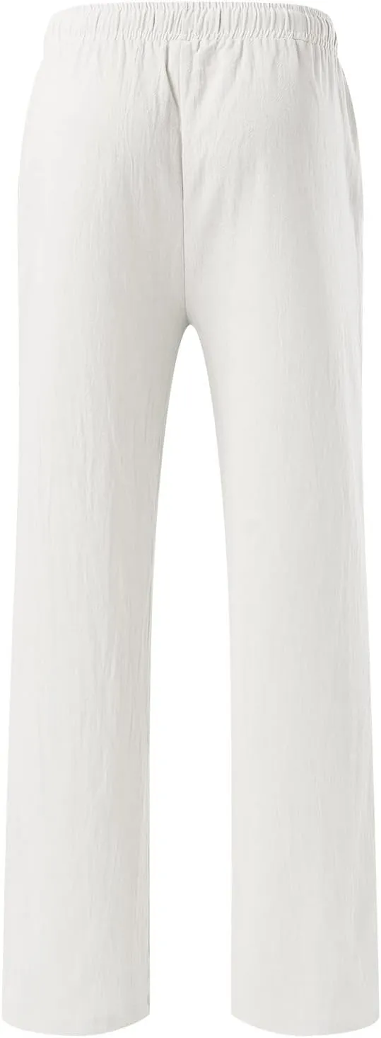 Mens Sweatpants with Pockets Big and Tall Joggers Fashion Men's Sport Color Bandage Casual Loose Sweatpants Drawstring