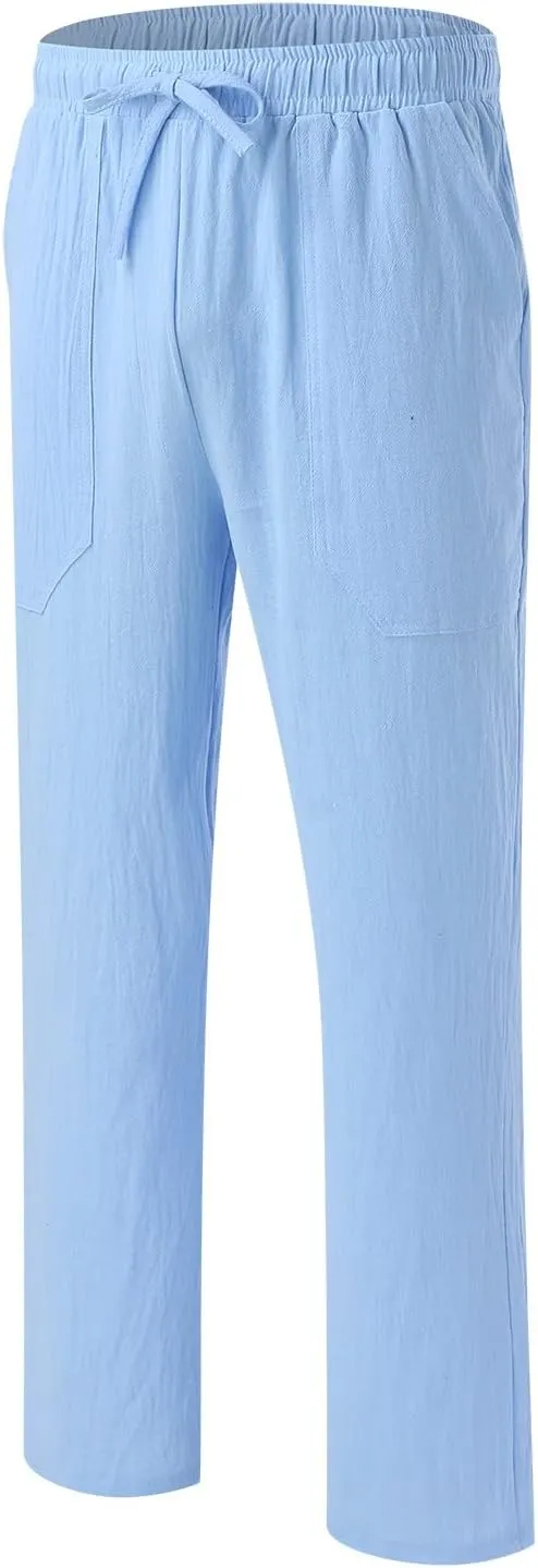 Mens Sweatpants with Pockets Big and Tall Joggers Fashion Men's Sport Color Bandage Casual Loose Sweatpants Drawstring