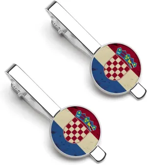 Men's Tie Clip Pair - Shiny Silver Bars for Business Meetings