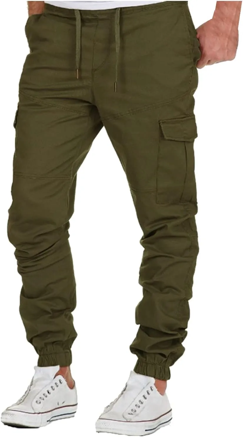 Mens Workout Cargo Sweatpants Casual Pants Slim Joggers Workout Pants for Running Sweatpants Hiking Mens Sweatpants