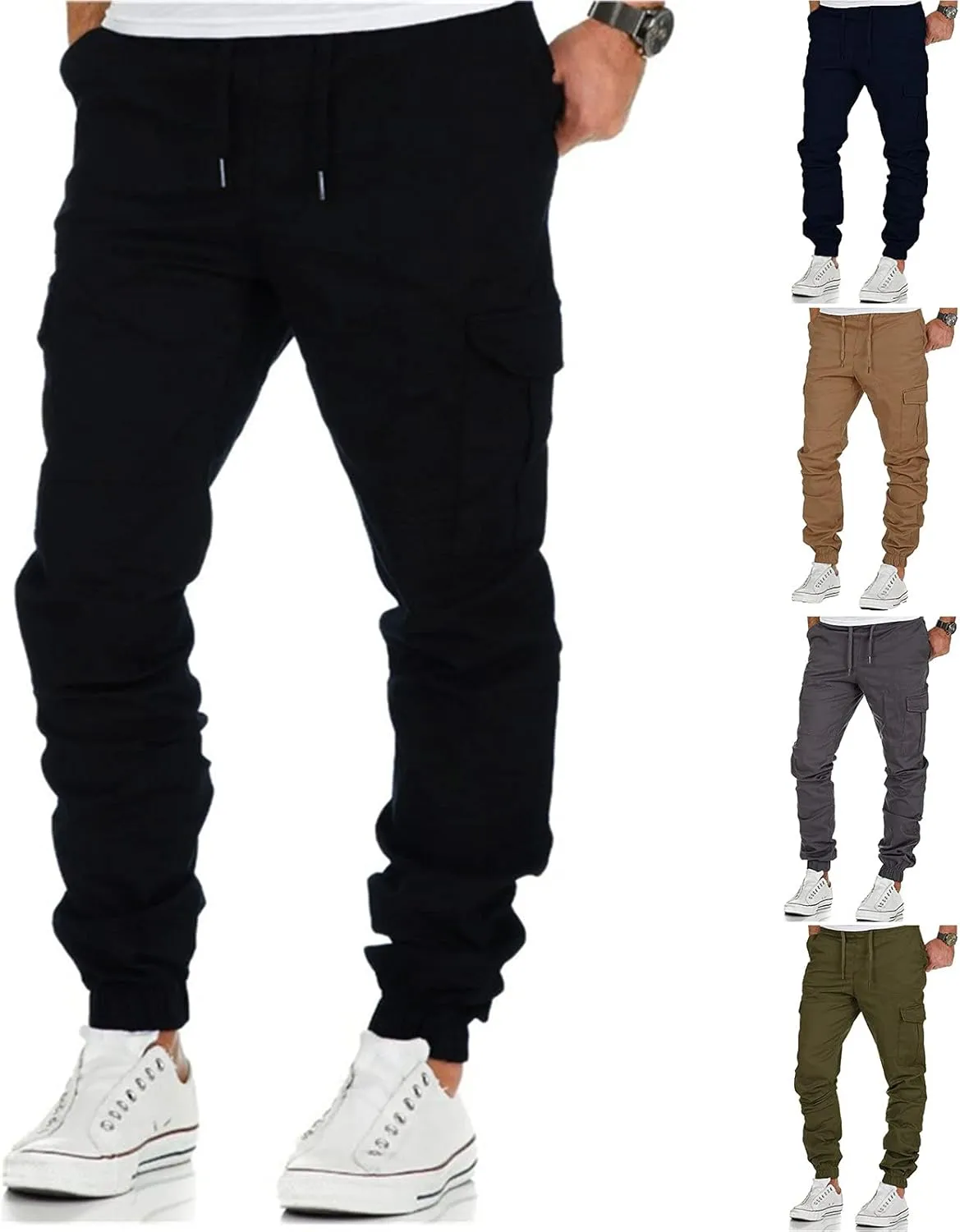 Mens Workout Cargo Sweatpants Casual Pants Slim Joggers Workout Pants for Running Sweatpants Hiking Mens Sweatpants