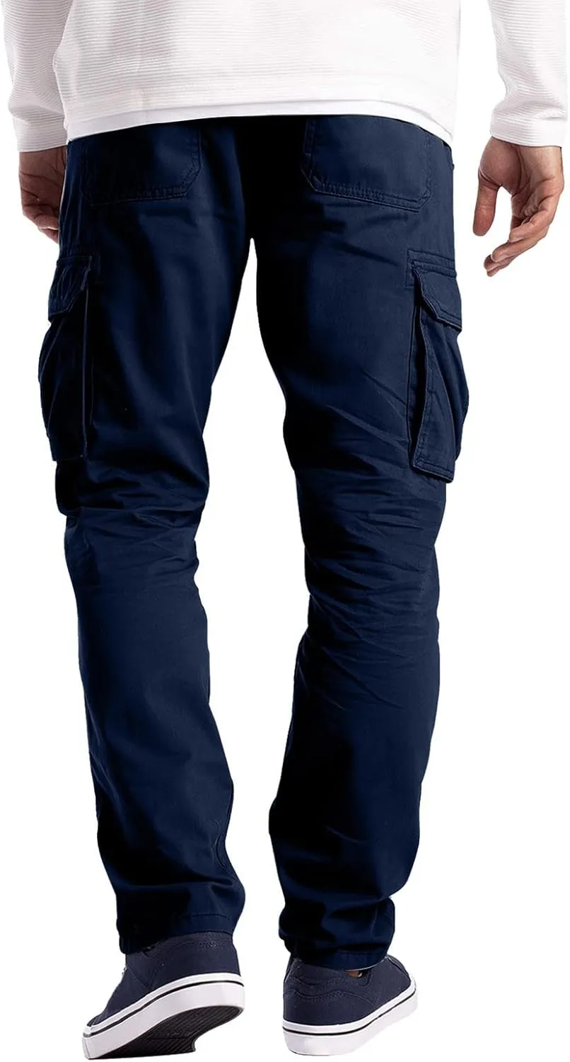 Mens Workout Cargo Sweatpants Heavyweight Athletic Joggers Multi-Pockets Relaxed Fit Cargo Pants Men's Heavyweight
