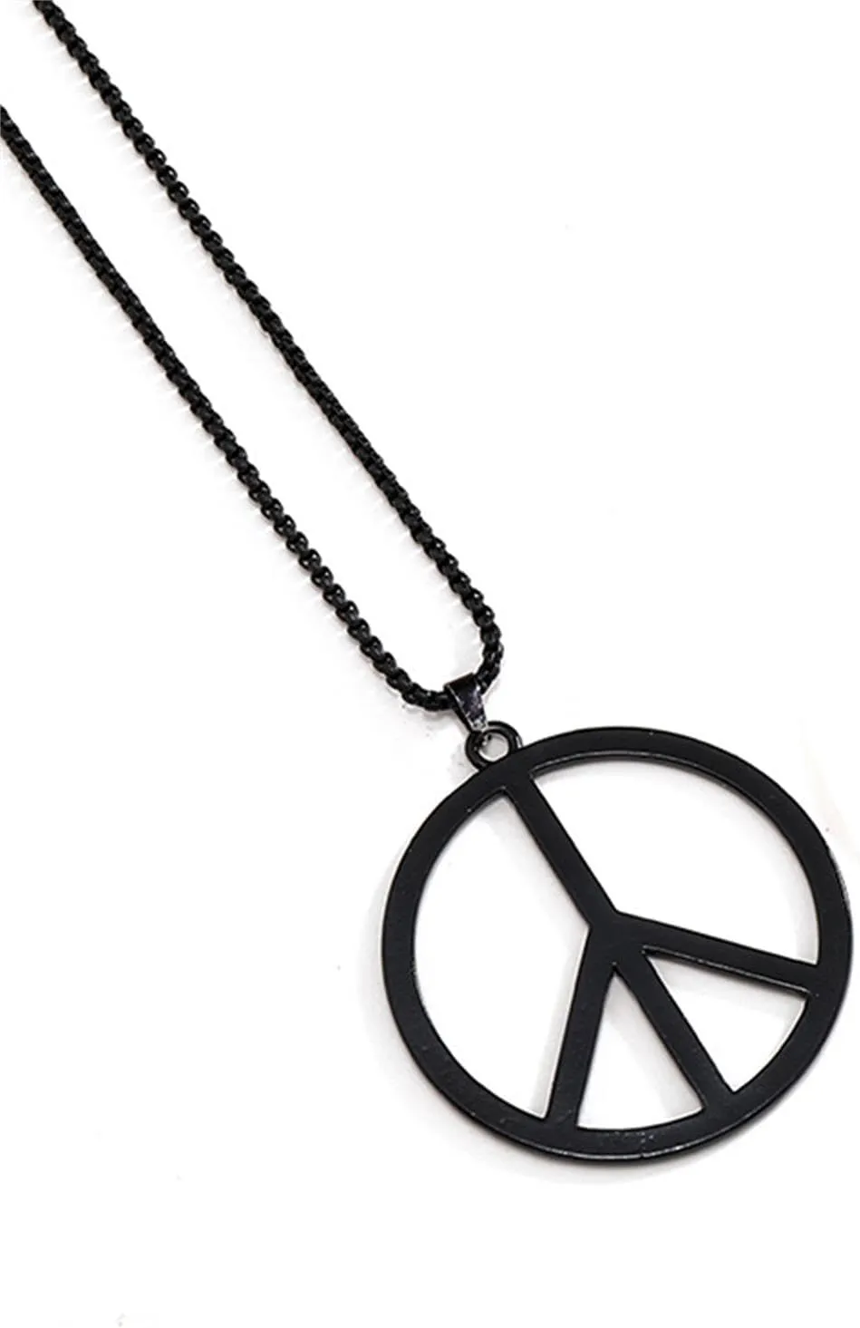 Metal Peace Sign Pendant Necklace Hippie 1960s 1970s Necklace for Dressing Party Accessories