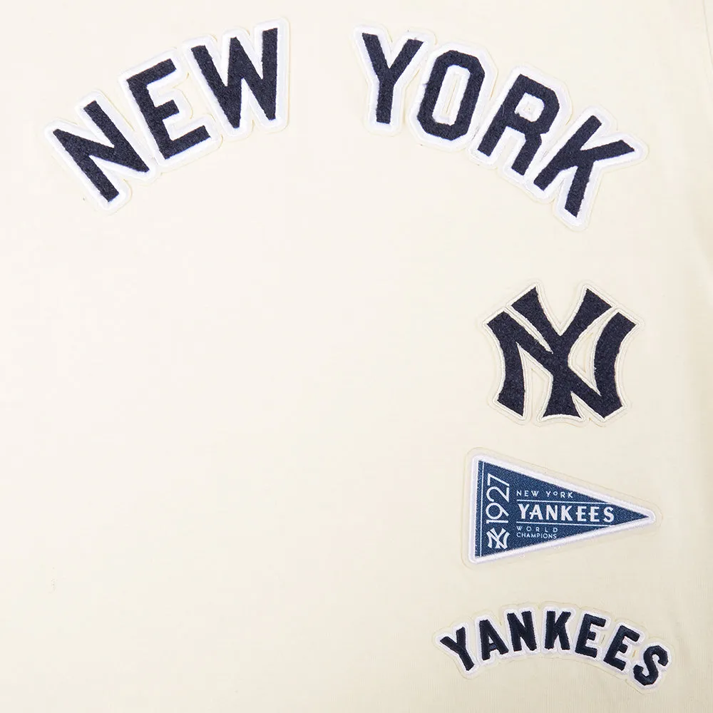 MLB NEW YORK YANKEES RETRO CLASSIC BIG BOYS SHORT SLEEVE TAPING TOP (EGGSHELL/ MIDNIGHT NAVY)