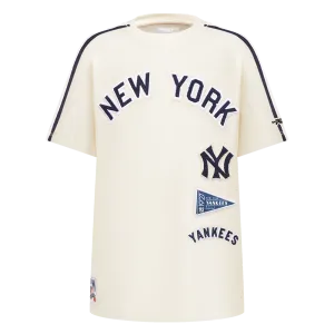 MLB NEW YORK YANKEES RETRO CLASSIC BIG BOYS SHORT SLEEVE TAPING TOP (EGGSHELL/ MIDNIGHT NAVY)