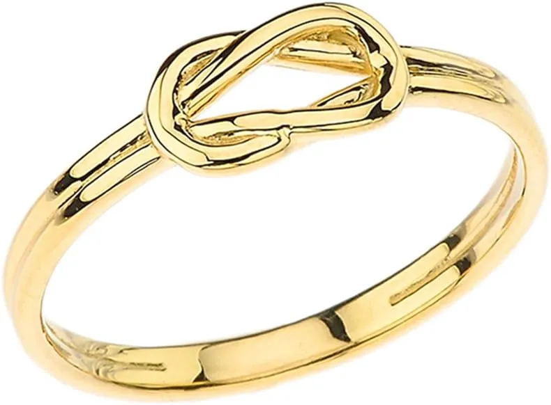 Modern 10k Yellow Gold Hercules Love Knot Promise Ring (Size 7)