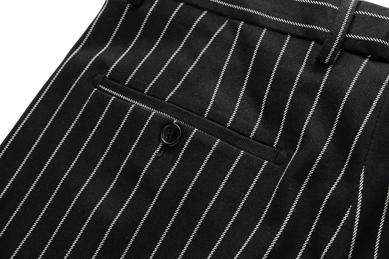 MOGU Mens Striped Slim Fit Dress Pants  Adjustable Elastic Waist Pinstripe Suit Trousers, Business Casual Slacks