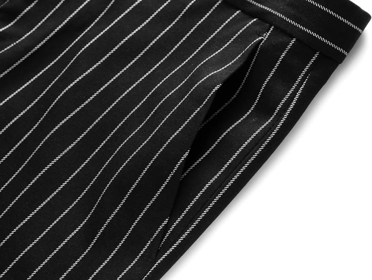 MOGU Mens Striped Slim Fit Dress Pants  Adjustable Elastic Waist Pinstripe Suit Trousers, Business Casual Slacks