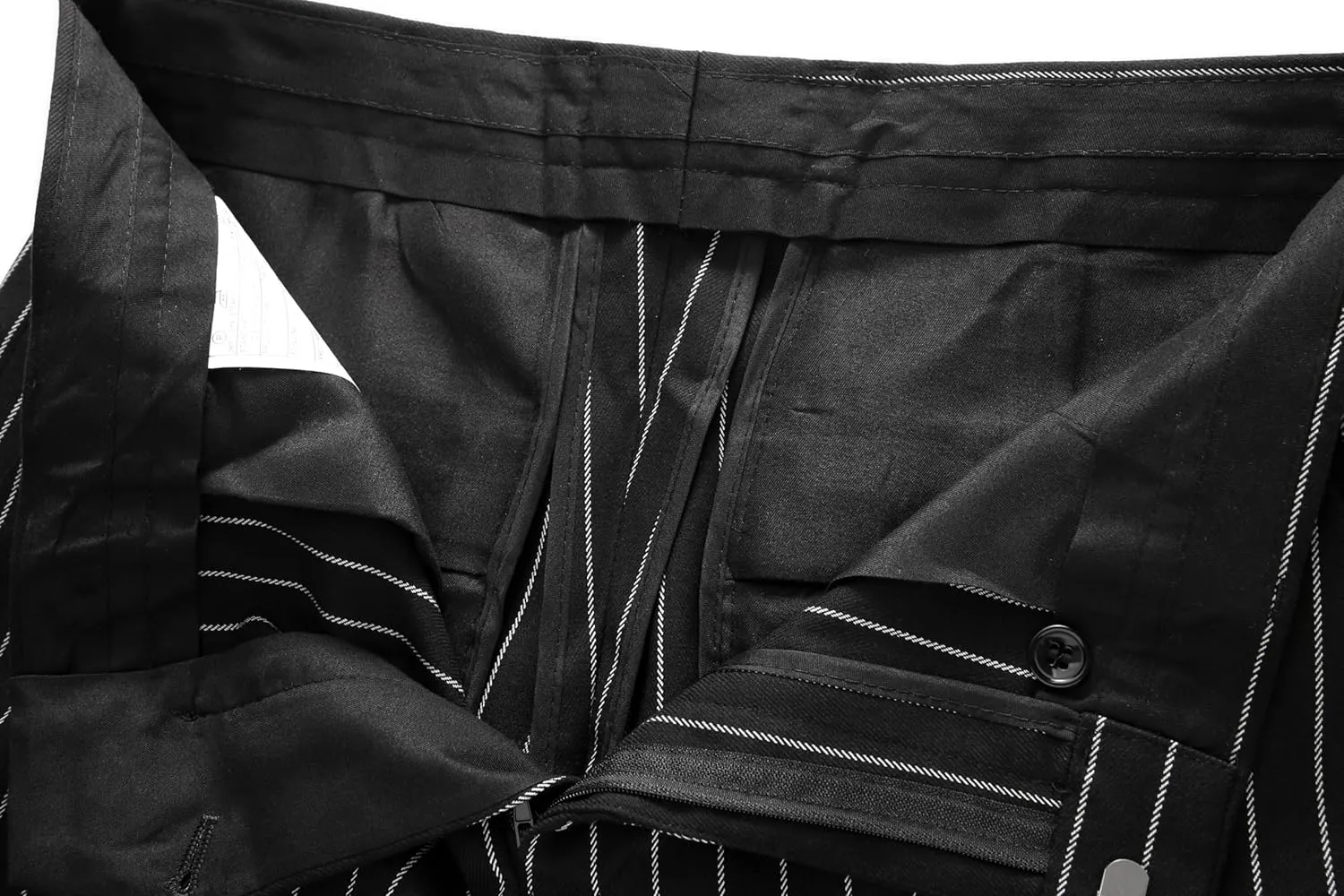 MOGU Mens Striped Slim Fit Dress Pants  Adjustable Elastic Waist Pinstripe Suit Trousers, Business Casual Slacks