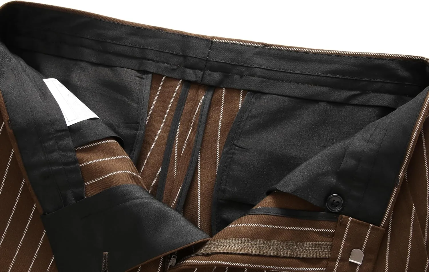 MOGU Mens Striped Slim Fit Dress Pants  Adjustable Elastic Waist Pinstripe Suit Trousers, Business Casual Slacks