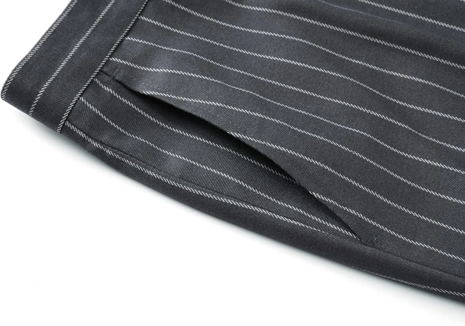 MOGU Mens Striped Slim Fit Dress Pants  Adjustable Elastic Waist Pinstripe Suit Trousers, Business Casual Slacks