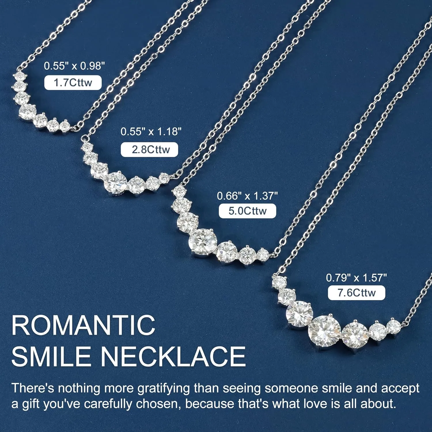Moissanite Necklace for Women, 1.7-7.6 Carat Heart Necklace Engraved 'I LOVE YOU' Gift for Wife, Wedding Anniversary Birthday Gifts for Women, Jewelry Gifts for Her Wife Mom Girlfriend Lady