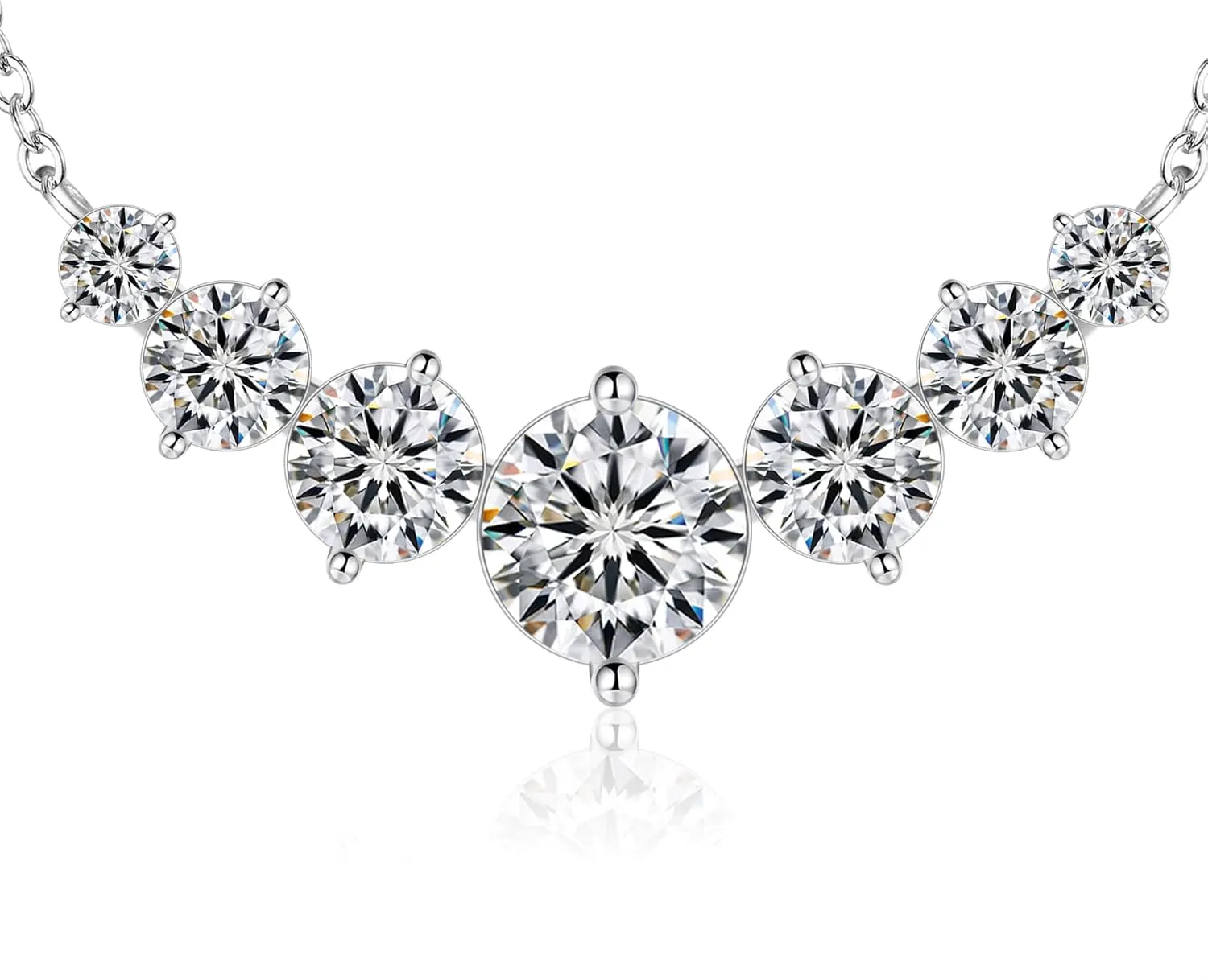 Moissanite Necklace for Women, 1.7-7.6 Carat Heart Necklace Engraved 'I LOVE YOU' Gift for Wife, Wedding Anniversary Birthday Gifts for Women, Jewelry Gifts for Her Wife Mom Girlfriend Lady