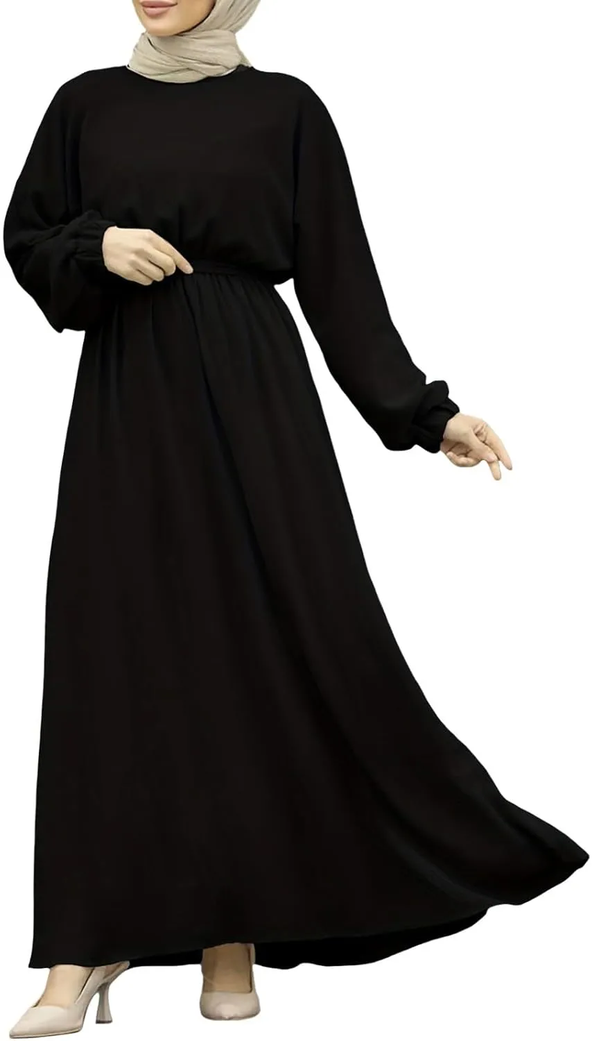 Muslim Clothes for Women Long Sleeve Maxi Dress Loose Praying Dress Abaya Full Cover Islam Dubai Modest Robe