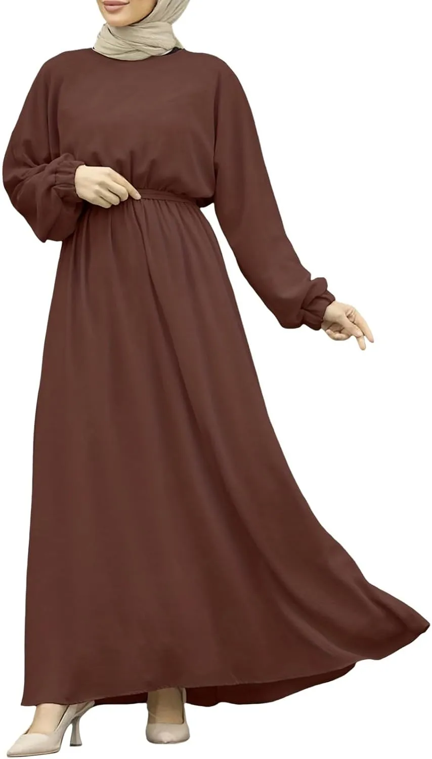Muslim Clothes for Women Long Sleeve Maxi Dress Loose Praying Dress Abaya Full Cover Islam Dubai Modest Robe