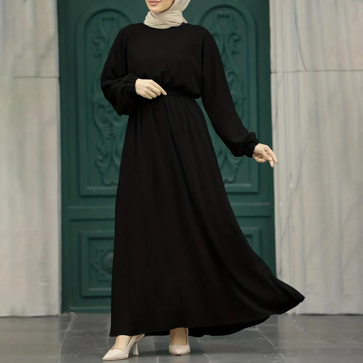 Muslim Clothes for Women Long Sleeve Maxi Dress Loose Praying Dress Abaya Full Cover Islam Dubai Modest Robe