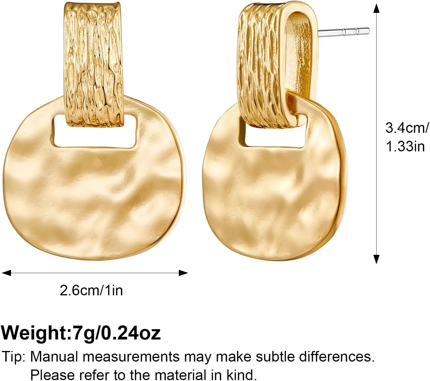 MUYAN Boho Hammered Dangling Earrings for Women Modern Statement Finish Dangle Drop Earrings Jewelry