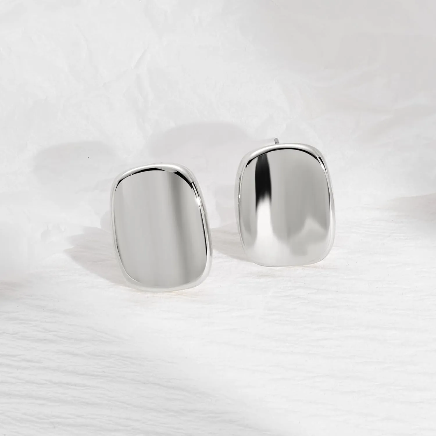 MUYAN Chunky Thick Earrings for Women,Gold Silver Polished Earrings Lightweight Everyday Jewelry