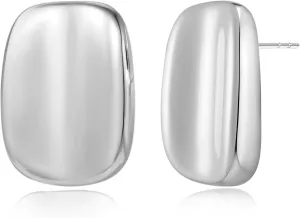 MUYAN Chunky Thick Earrings for Women,Gold Silver Polished Earrings Lightweight Everyday Jewelry