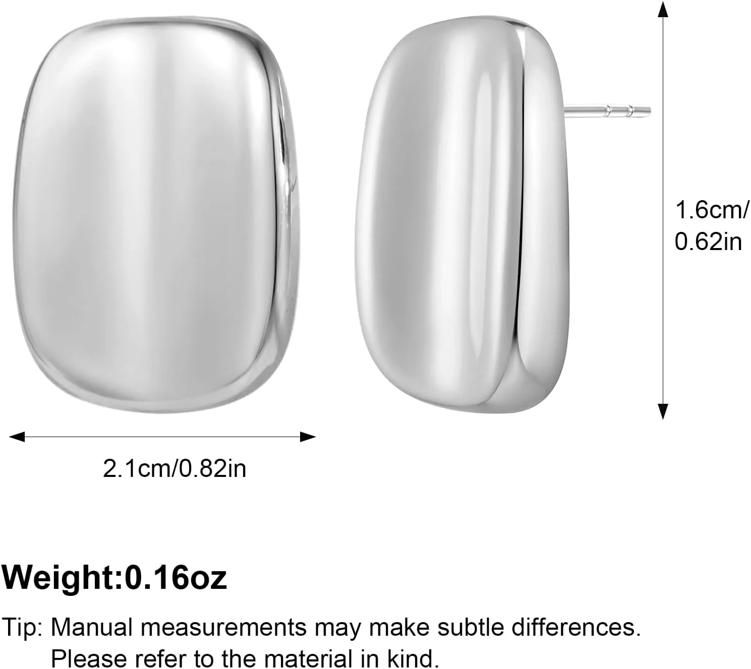 MUYAN Chunky Thick Earrings for Women,Gold Silver Polished Earrings Lightweight Everyday Jewelry
