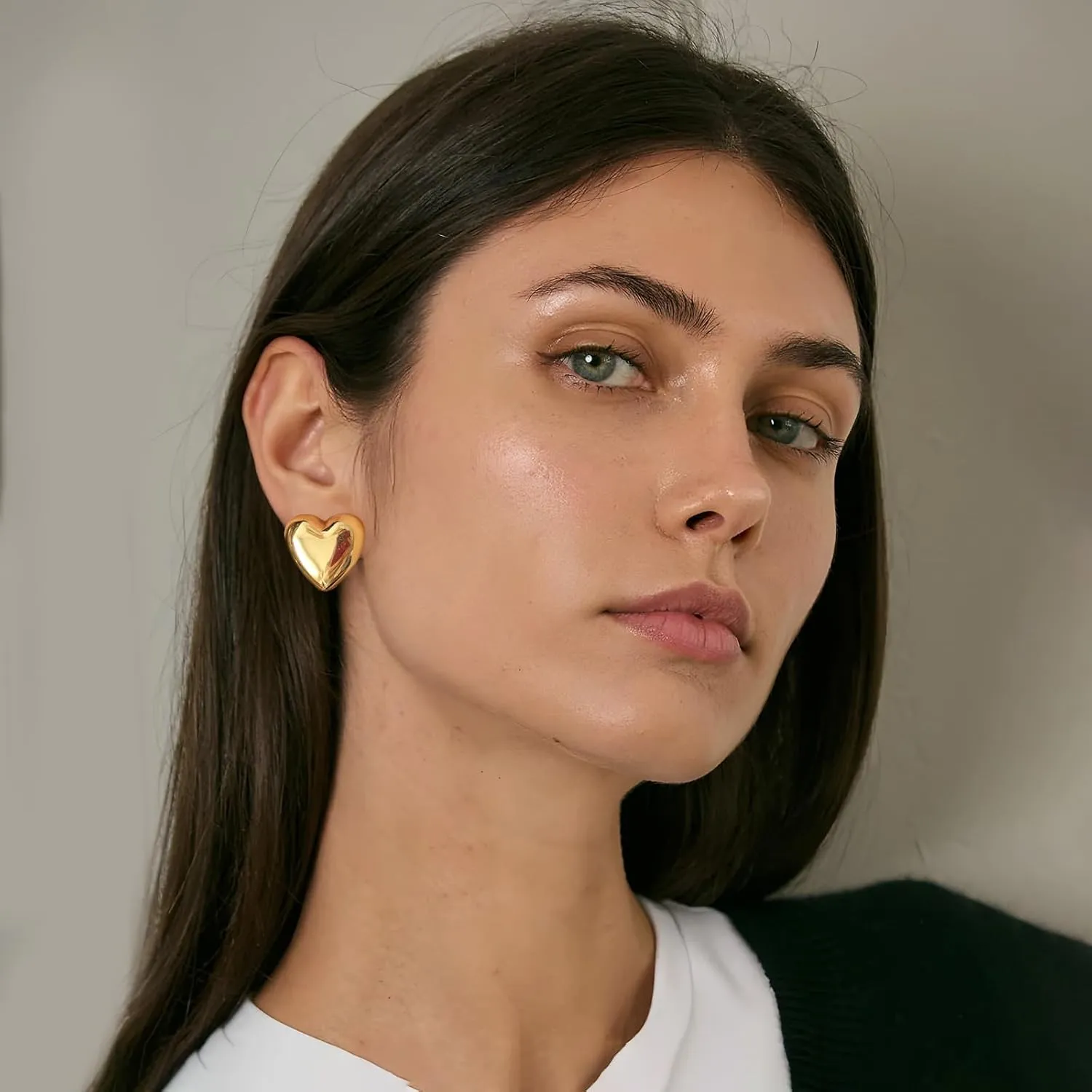 MUYAN Gold Silver Chunky Clip on Earrings for Women Curved Square Thick Clip Earrings Everyday Lightweight Jewelry