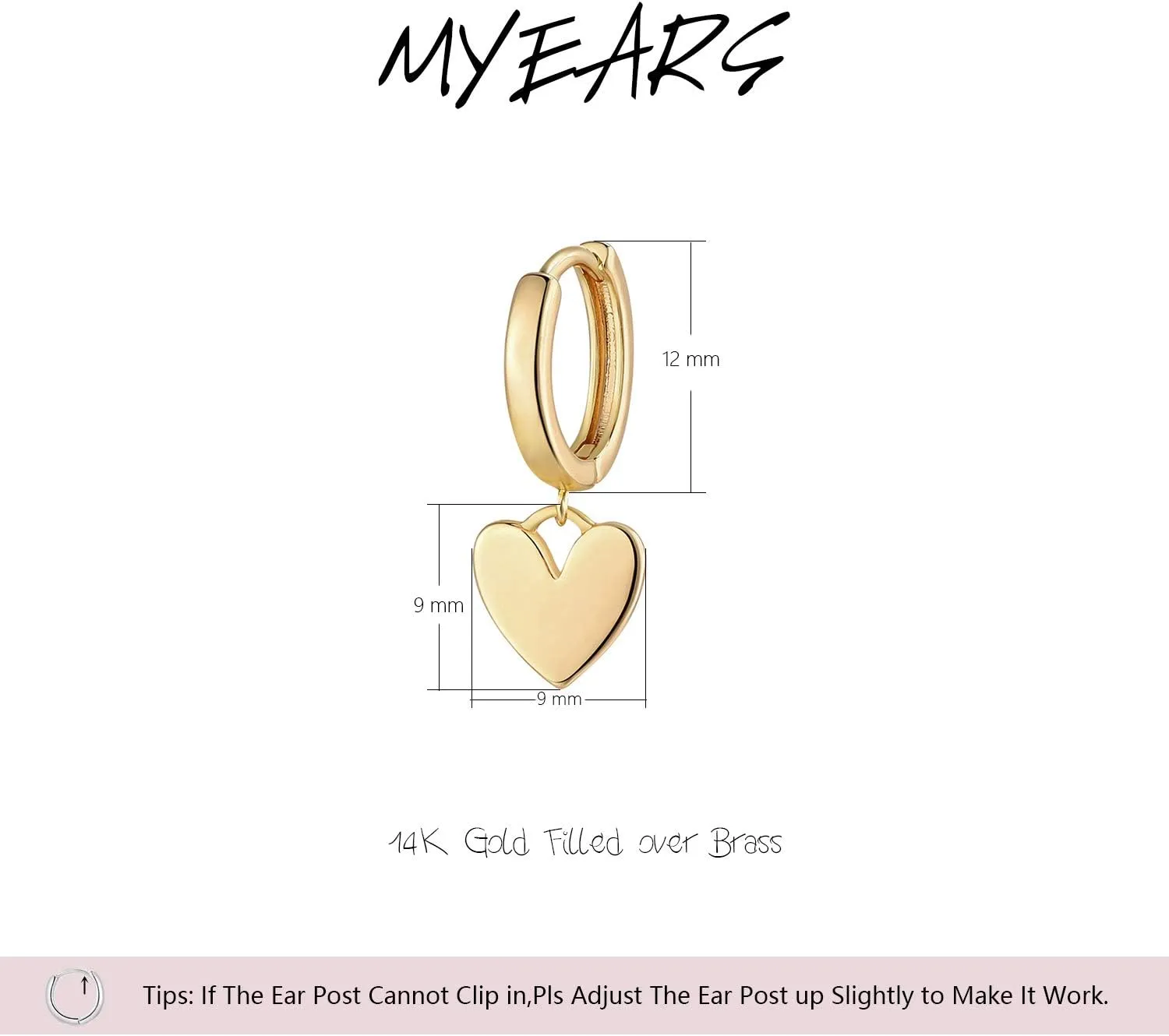 MYEARS Women Earrings Gold Huggie Hoop Dangle Drop 14K Gold Plated Small Simple Hypoallergenic Everyday Jewelry
