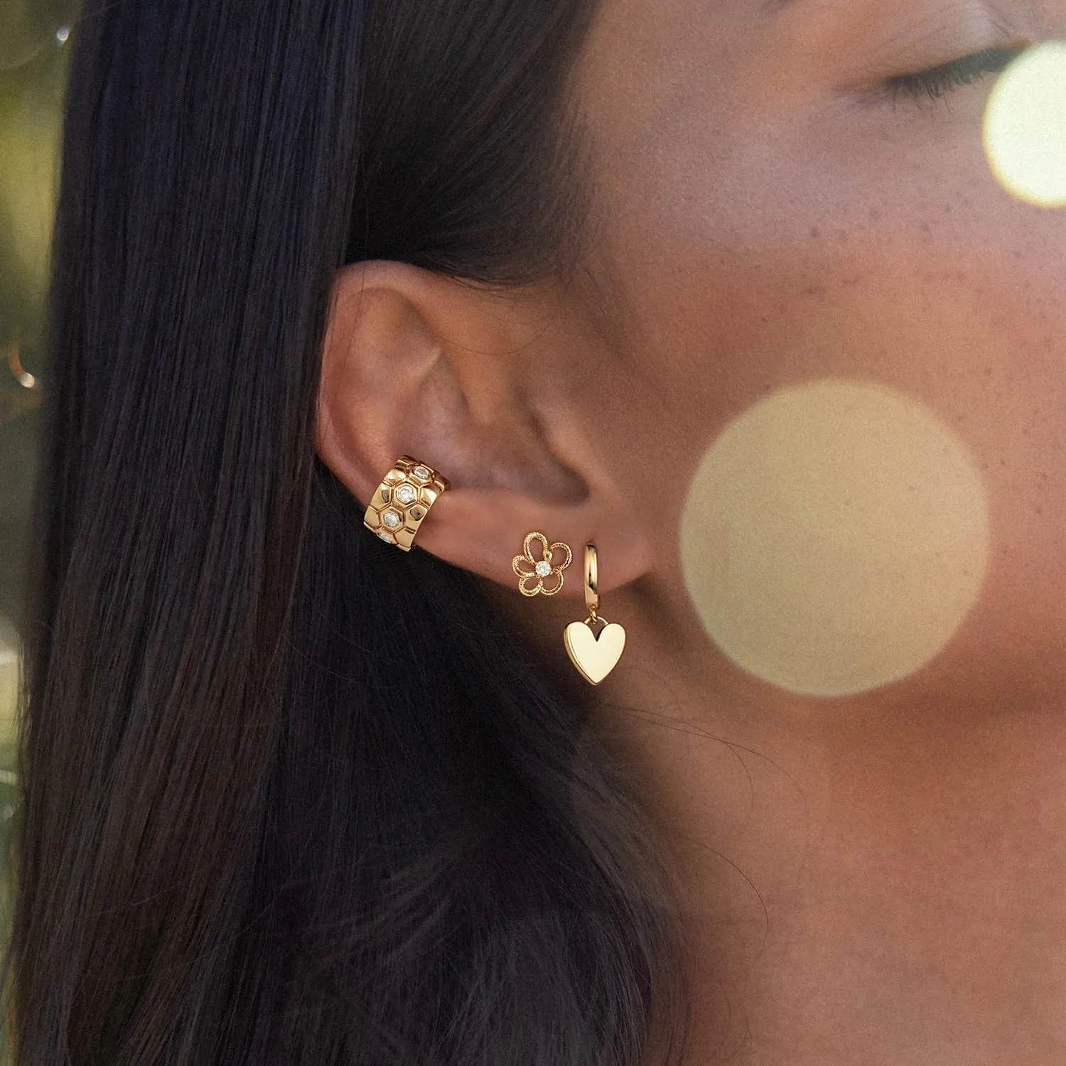 MYEARS Women Earrings Gold Huggie Hoop Dangle Drop 14K Gold Plated Small Simple Hypoallergenic Everyday Jewelry
