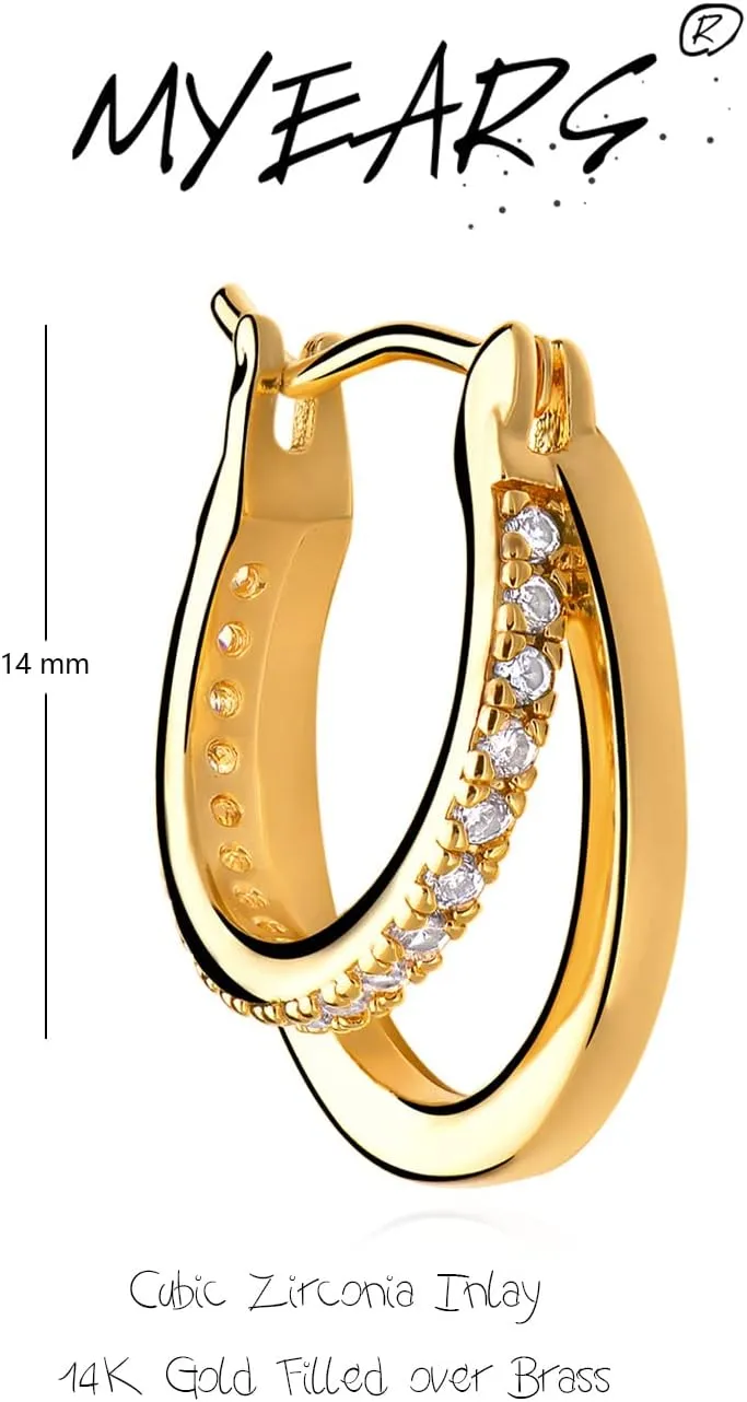 MYEARS Women Hoop Earrings Gold 14K Simple Hypoallergenic Everyday Jewelry