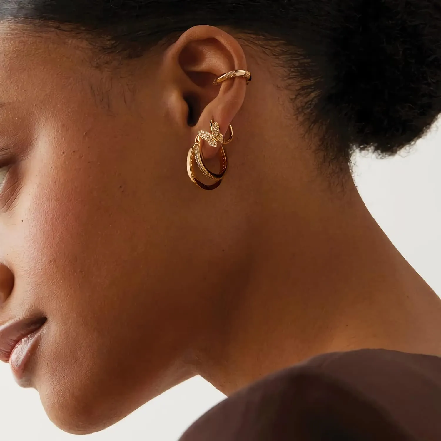 MYEARS Women Hoop Earrings Gold 14K Simple Hypoallergenic Everyday Jewelry