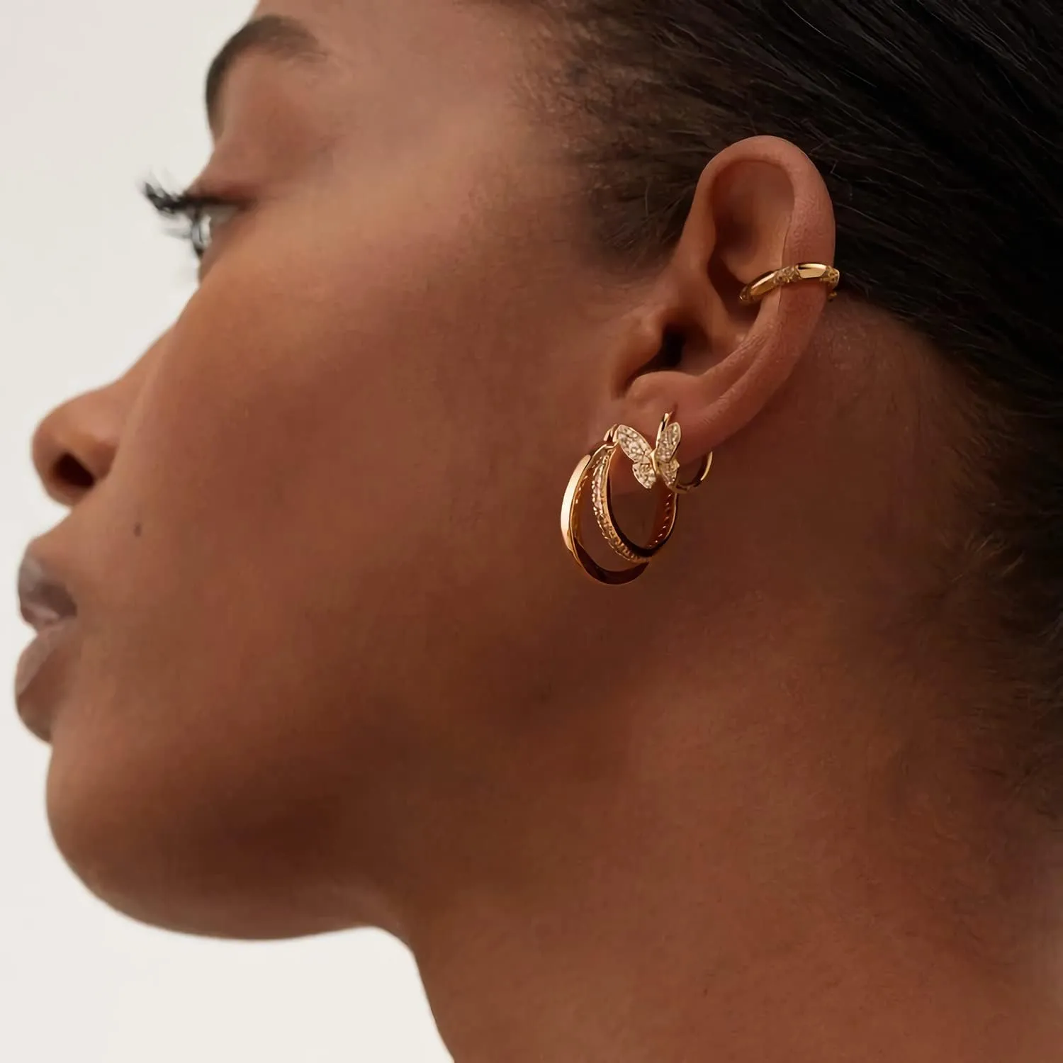 MYEARS Women Hoop Earrings Gold 14K Simple Hypoallergenic Everyday Jewelry