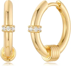 MYEARS Women Hoop Earrings Gold Huggie 14K Gold Plated Small Simple Hypoallergenic Everyday Jewelry