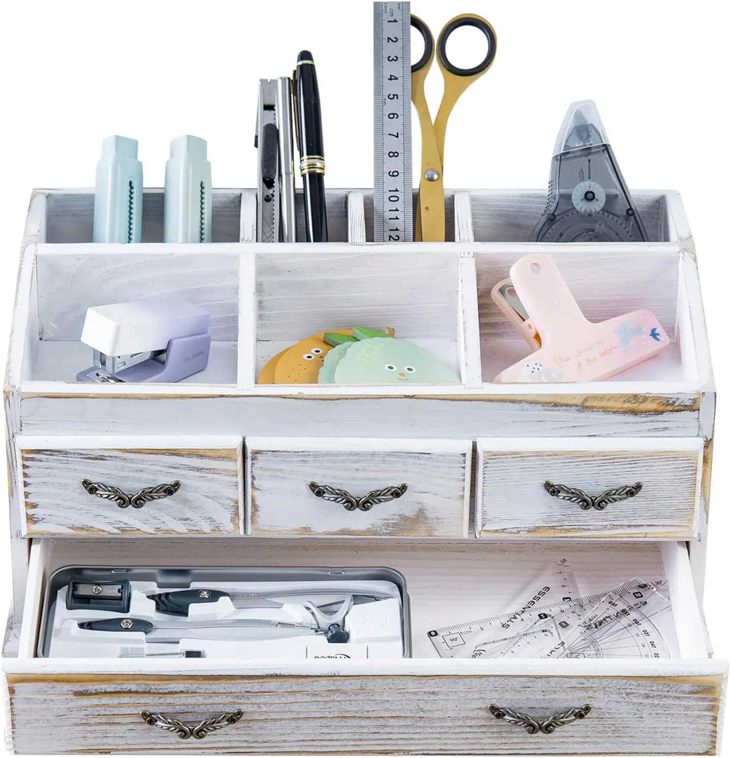 MyGift Glass Jewelry Box, Vintage Style Metal & Clear Glass Mirrored Shadow Box Jewelry Display Case with Hinged Top Lid (Solid Wood)