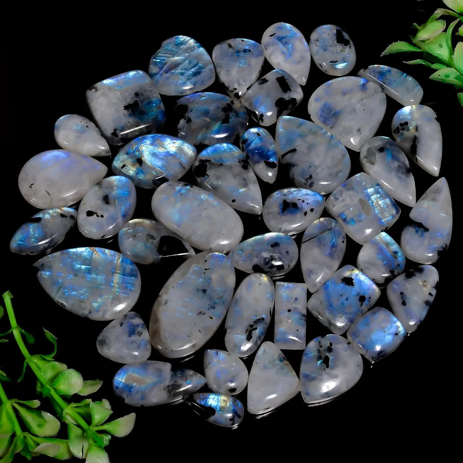 Natural Gemstone Cabochons Lot  4 Pcs Polished Loose Stones (1530 MM)  Multi-Shape Healing Crystals for Wire Wrapping, Jewelry Making & Spiritual Crafts