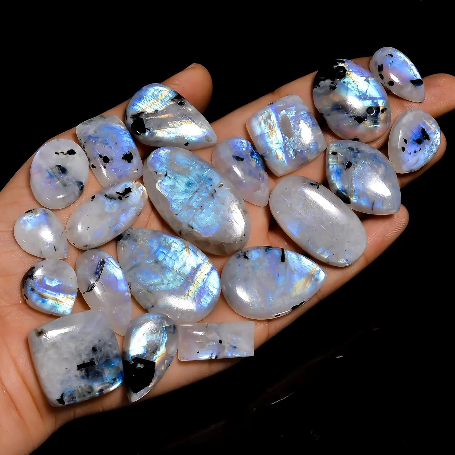 Natural Gemstone Cabochons Lot  4 Pcs Polished Loose Stones (1530 MM)  Multi-Shape Healing Crystals for Wire Wrapping, Jewelry Making & Spiritual Crafts